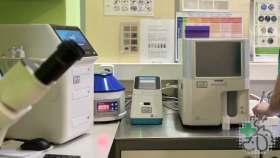 máquinas del laboratorio de análisis clínicos veterinarios