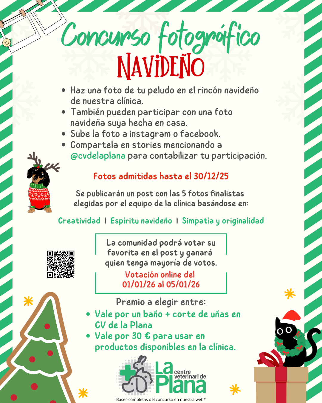 Cartel Concurso Fotográfico Navideño Centre Veterinari de la Plana 2025
